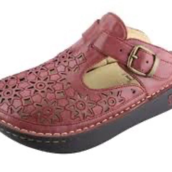 Alegria Women's Classic Berry Burnish Clog Perforated Leather Sz 36/ US 6-6.5 - Picture 1 of 8